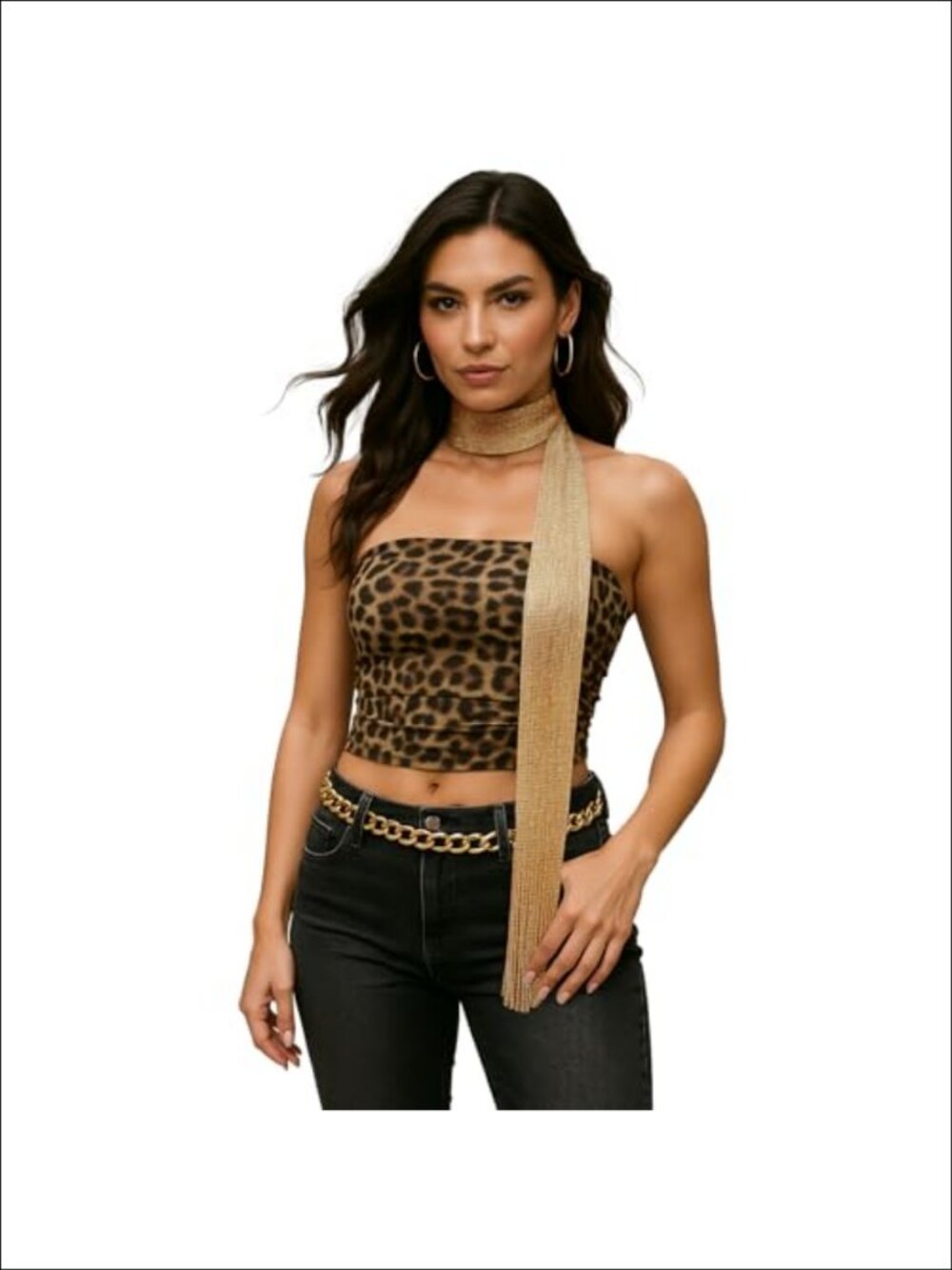 Y2K Sequin Skinny Scarf Lightweight Fashion Scarf Belt for Rave Festival